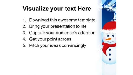 Snowman Christmas Festival PowerPoint Template 1010