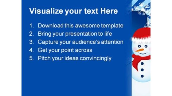 Snowman Christmas Festival PowerPoint Template 1010