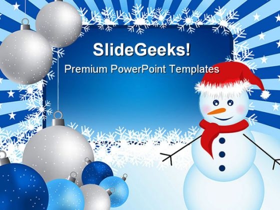 Snowman Christmas Festival PowerPoint Template 1010