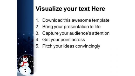 Snowman Christmas Holidays PowerPoint Template 1010