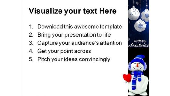 Snowman Christmas Holidays PowerPoint Template 1110