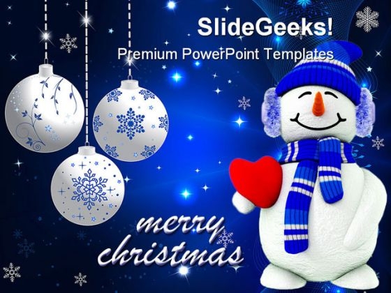 Snowman Christmas Holidays PowerPoint Template 1110