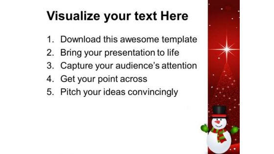 Snowman Winter Background Holidays PowerPoint Templates Ppt Backgrounds For Slides 1112