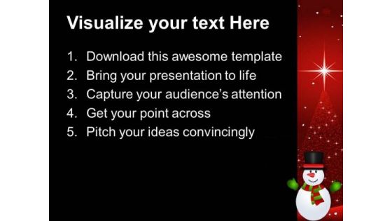 Snowman Winter Background Holidays PowerPoint Templates Ppt Backgrounds For Slides 1112