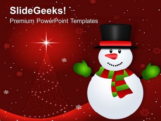 Snowman Winter Background Holidays PowerPoint Templates Ppt Backgrounds For Slides 1112