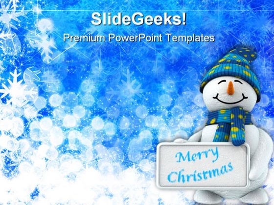 Snowman Wishing Christmas Festival PowerPoint Templates And PowerPoint Backgrounds 0511