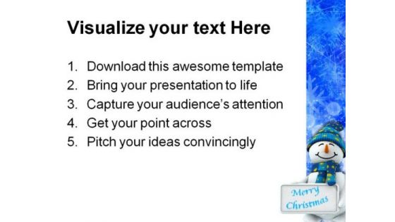 Snowman Wishing Christmas Festival PowerPoint Themes And PowerPoint Slides 0511