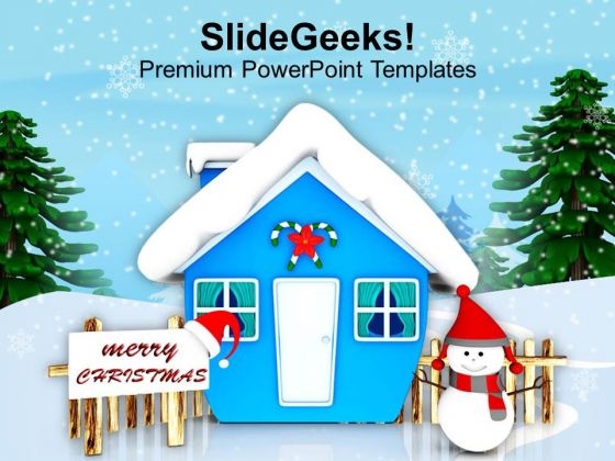 Snowman Wishing Merry Christmas PowerPoint Templates Ppt Backgrounds For Slides 1212