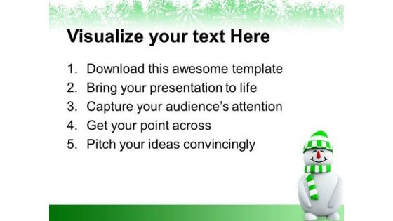 Snowman With Christmas Background Holidays PowerPoint Templates Ppt Backgrounds For Slides 1112