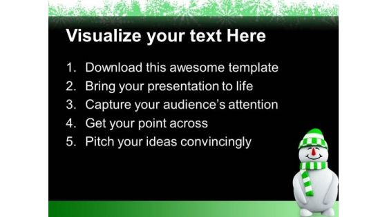 Snowman With Christmas Background Holidays PowerPoint Templates Ppt Backgrounds For Slides 1112