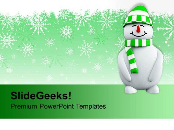 Snowman With Christmas Background Holidays PowerPoint Templates Ppt Backgrounds For Slides 1112
