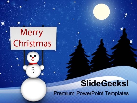 Snowman With Winter Christmas PowerPoint Templates Ppt Backgrounds For Slides 1112
