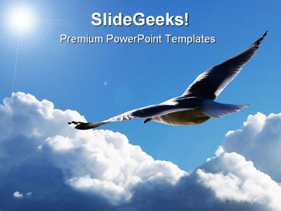 Soaring Through The Clouds Animals PowerPoint Templates And PowerPoint Backgrounds 0811