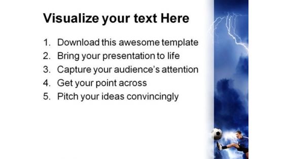 Soccer Player Sports PowerPoint Template 0810