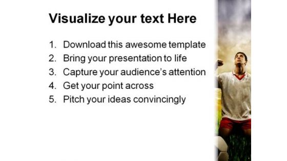 Soccer Player Sports PowerPoint Template 0910