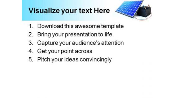 Solar Panel Charges Battery Technology PowerPoint Templates And PowerPoint Backgrounds 0211