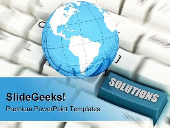Solutions Global Computer PowerPoint Background And Template 1210