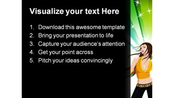 Sound Burst And Girl Music PowerPoint Themes And PowerPoint Slides 0311