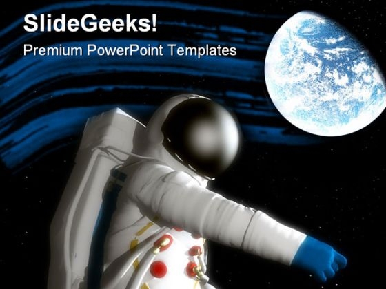 Spaceman With Planet Geographical PowerPoint Templates And PowerPoint Backgrounds 0811