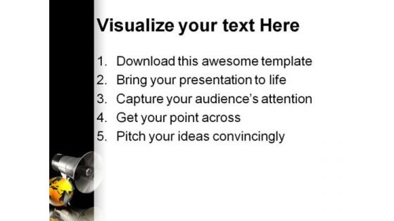 Speaking To The World Globe PowerPoint Themes And PowerPoint Slides 0211