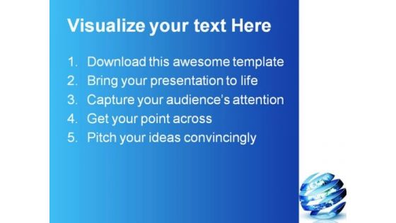 Spiral Planet Globe PowerPoint Template 1110