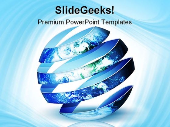 Spiral Planet Globe PowerPoint Template 1110