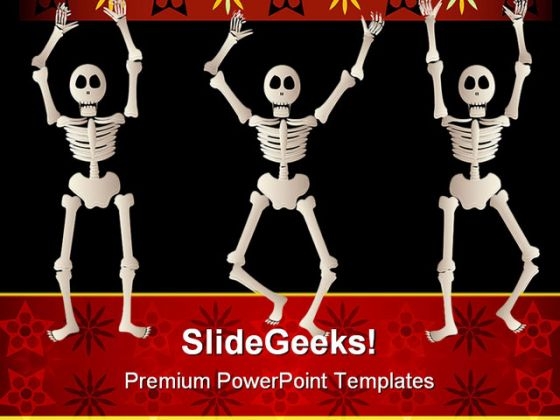 Spooky Skeletons Science PowerPoint Themes And PowerPoint Slides 0611