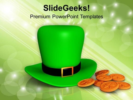 St Patricks Hat Irish Wealth PowerPoint Templates Ppt Backgrounds For Slides 0313