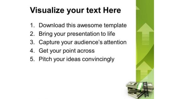 Stack Of Money With A Ladder PowerPoint Templates Ppt Backgrounds For Slides 0213