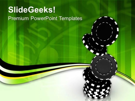 Stacked Casino Chips For Gambling PowerPoint Templates Ppt Backgrounds For Slides 0513