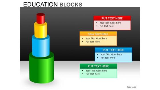 Stacked Cylinders Kids Games PowerPoint Templates