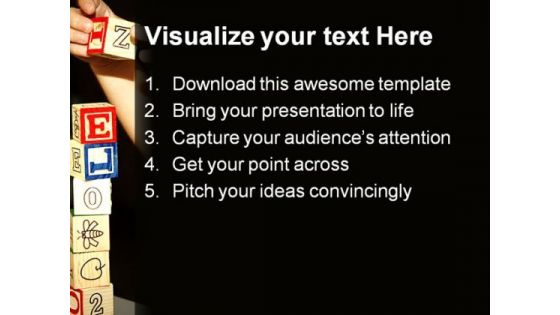 Stacking Block Education PowerPoint Backgrounds And Templates 1210