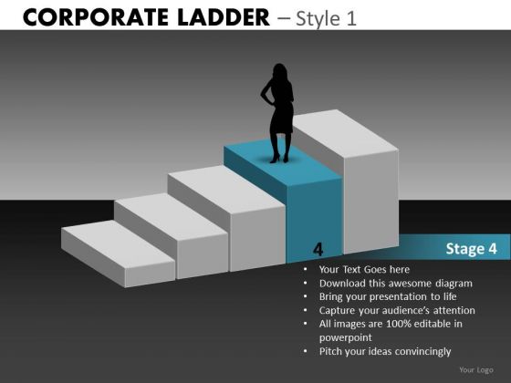Stage 4 Of 5 Business Steps PowerPoint Templates