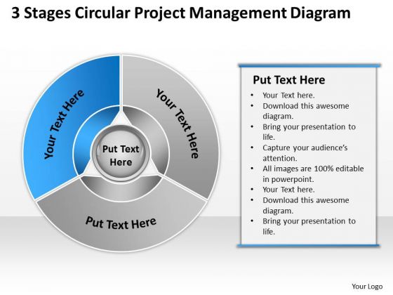 Stages Circular Project Management Diagram Startup Business Plan Template PowerPoint Templates