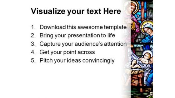 Stained Glass Religion PowerPoint Template 0610