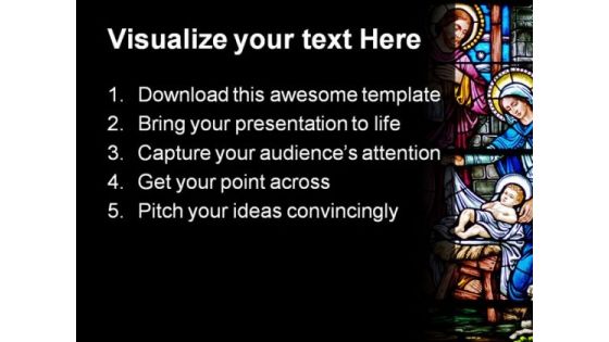 Stained Glass Religion PowerPoint Template 0610