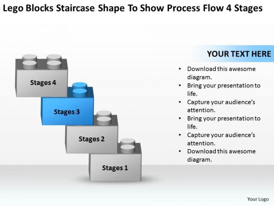 Staircase Shape To Show Process Flow 4 Stages Ppt Real Estate Business Plan PowerPoint Slides