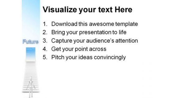 Stairs To Future Success PowerPoint Themes And PowerPoint Slides 0811
