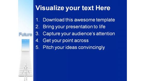 Stairs To Future Success PowerPoint Themes And PowerPoint Slides 0811