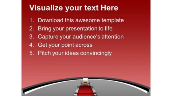 Stairs With Red Carpet Winner Concept PowerPoint Templates Ppt Backgrounds For Slides 0213