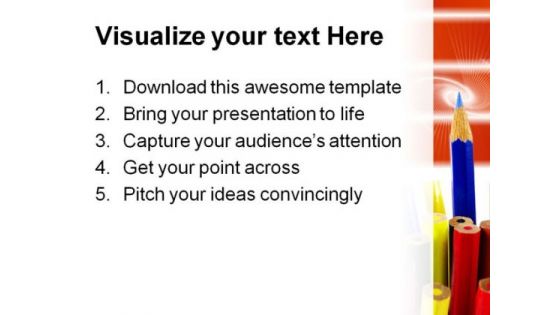 Standing Out Pencil Education PowerPoint Templates And PowerPoint Backgrounds 0311