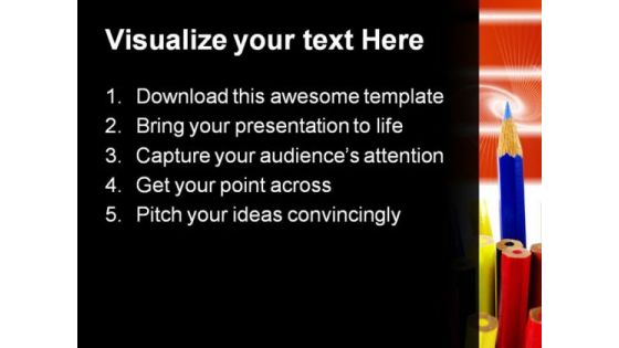 Standing Out Pencil Education PowerPoint Templates And PowerPoint Backgrounds 0311