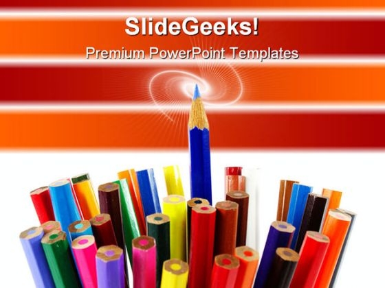 Standing Out Pencil Education PowerPoint Templates And PowerPoint Backgrounds 0311
