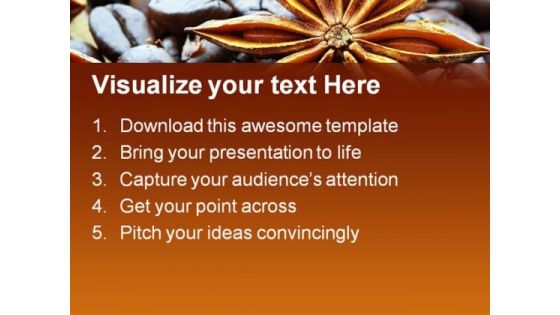 Star And Coffee Beans Food PowerPoint Templates And PowerPoint Backgrounds 0411