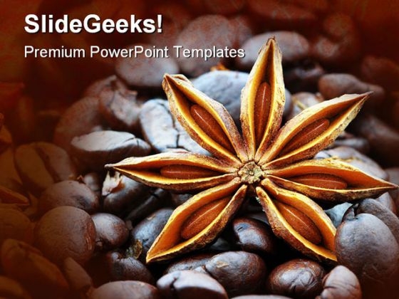 Star And Coffee Beans Food PowerPoint Themes And PowerPoint Slides 0411