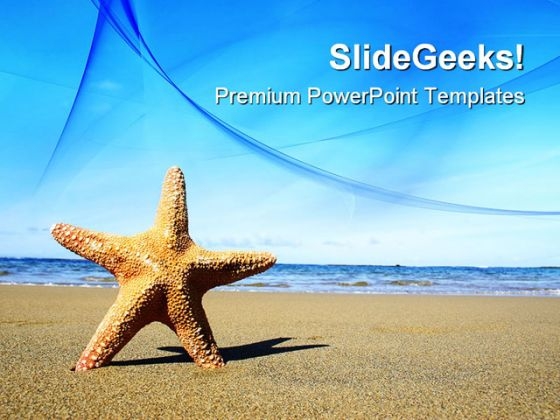 Starfish On The Beach Nature PowerPoint Templates And PowerPoint Backgrounds 0811