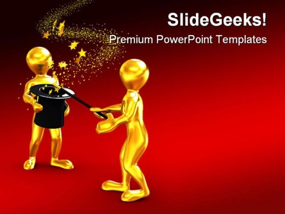 Stars From Hat Magic Entertainment PowerPoint Templates And PowerPoint Backgrounds 0211
