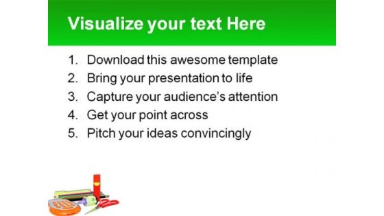 Stationary Education PowerPoint Template 0810