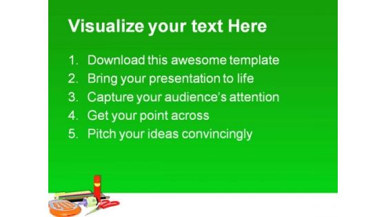 Stationary Education PowerPoint Template 0810