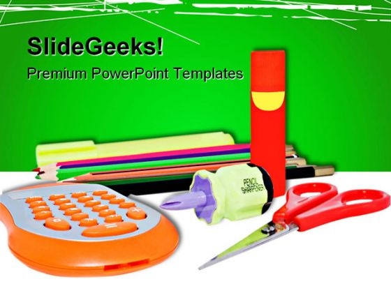 Stationary Education PowerPoint Template 0810
